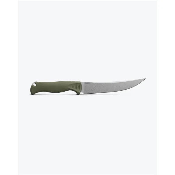 Meatcrafter® Dark Olive Santoprene® 6" Trailing Point Knife - Meatcrafter® Dark Olive Santoprene® 6" Trailing Point Knife - Image 2 of 3