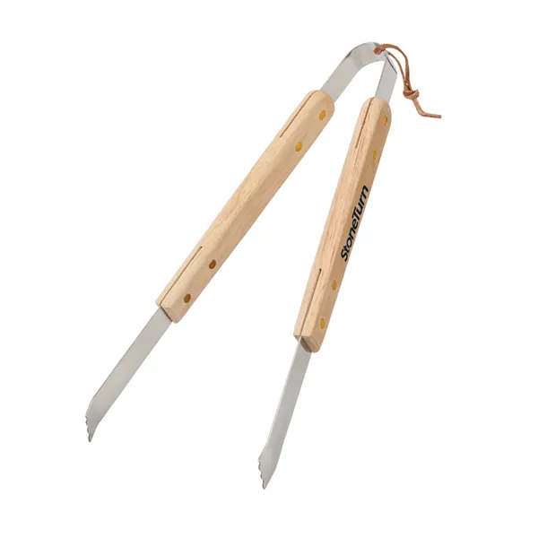 Deluxe Wood Handle BBQ Collection - Tongs - Deluxe Wood Handle BBQ Collection - Tongs - Image 0 of 4