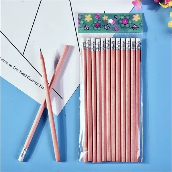 Natural Wood Pencil w/ Eraser - Natural Wood Pencil w/ Eraser - Image 1 of 2