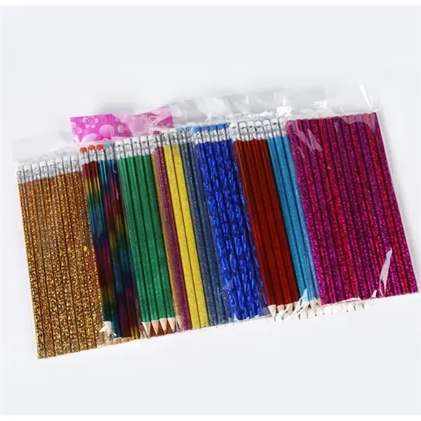Laser Foil Wrapped Pencil w/ Eraser - Laser Foil Wrapped Pencil w/ Eraser - Image 1 of 2