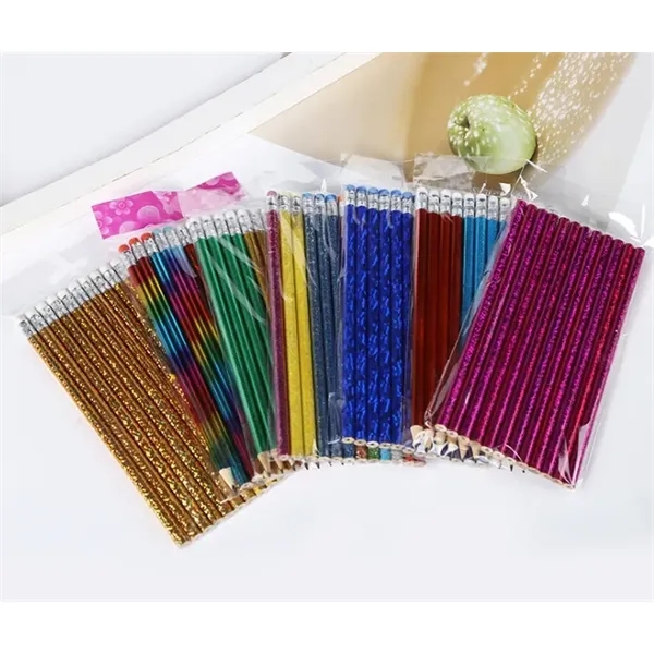 Laser Foil Wrapped Pencil w/ Eraser - Laser Foil Wrapped Pencil w/ Eraser - Image 2 of 2