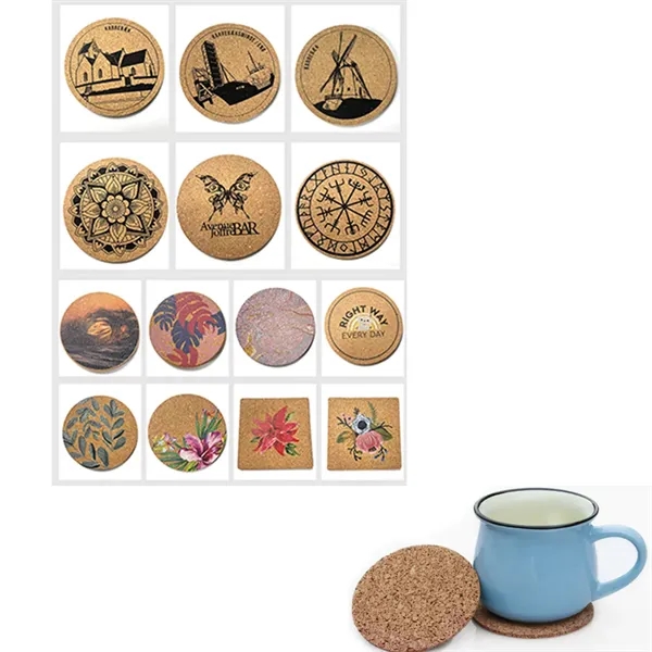 Reusable Absorbent Eco-Friendly Cork Drink Coasters Round - Reusable Absorbent Eco-Friendly Cork Drink Coasters Round - Image 0 of 1