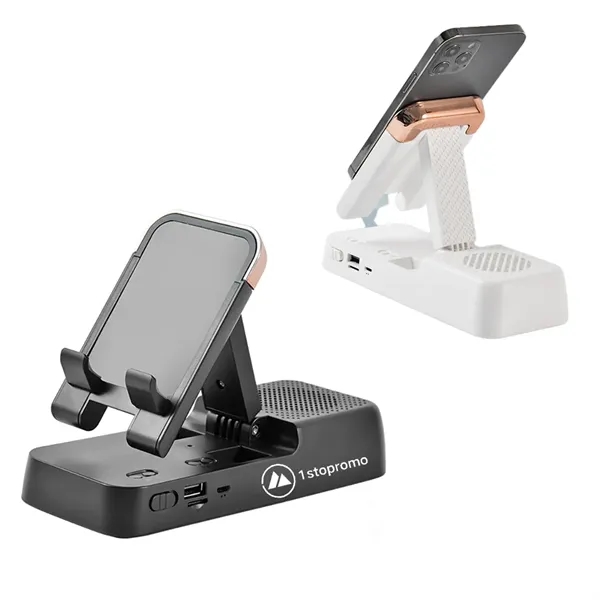 Cell Phone Holder with Wireless Bluetooth Speaker - Cell Phone Holder with Wireless Bluetooth Speaker - Image 0 of 2