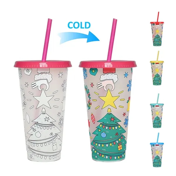 24OZ Cold Color Changing Water Cups - 24OZ Cold Color Changing Water Cups - Image 4 of 5