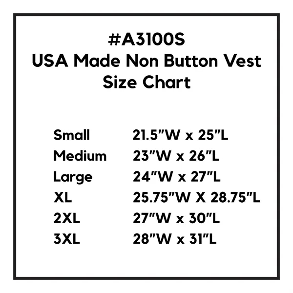 USA Made 2 Pocket Vest Non-Button - USA Made 2 Pocket Vest Non-Button - Image 4 of 4