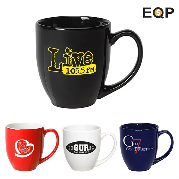 15oz.Ceramic Dishwasher-Safe Bistro Mug w/ Handle for Coffee - 15oz.Ceramic Dishwasher-Safe Bistro Mug w/ Handle for Coffee - Image 0 of 9