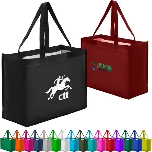 Non-Woven Tote Bag with Gusset & Side Pockets 16"x12"x6"