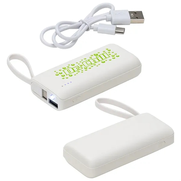 Chancellor 5000mAh Power Bank with USB-C Built-in Cable - Chancellor 5000mAh Power Bank with USB-C Built-in Cable - Image 2 of 2