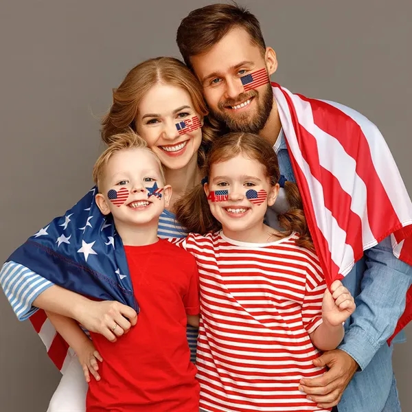 4th Of July American Flag 10 Sheet Tattoo Stickers - 4th Of July American Flag 10 Sheet Tattoo Stickers - Image 4 of 5