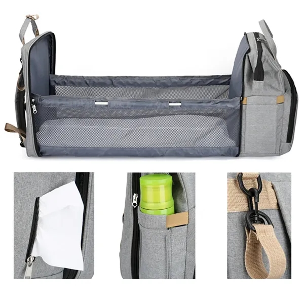 Diaper Bag Backpack Tote W/ Portable Changing  Pad&Station - Diaper Bag Backpack Tote W/ Portable Changing  Pad&Station - Image 3 of 4
