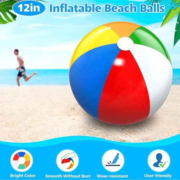 Summer Outdoor Rainbow Color PVC Sports Pool Beach Ball - Summer Outdoor Rainbow Color PVC Sports Pool Beach Ball - Image 4 of 4
