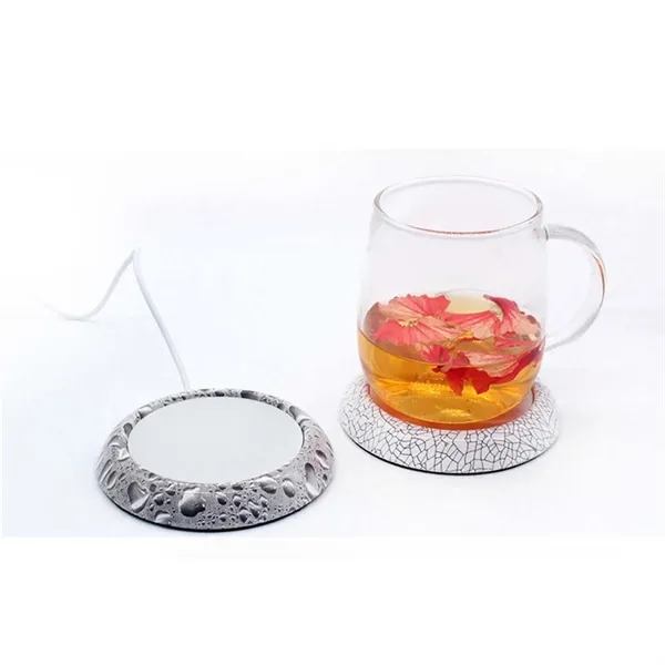 USB Cup Mug Warmer Wood & Metal Home Office Heater Coaster - USB Cup Mug Warmer Wood & Metal Home Office Heater Coaster - Image 3 of 5