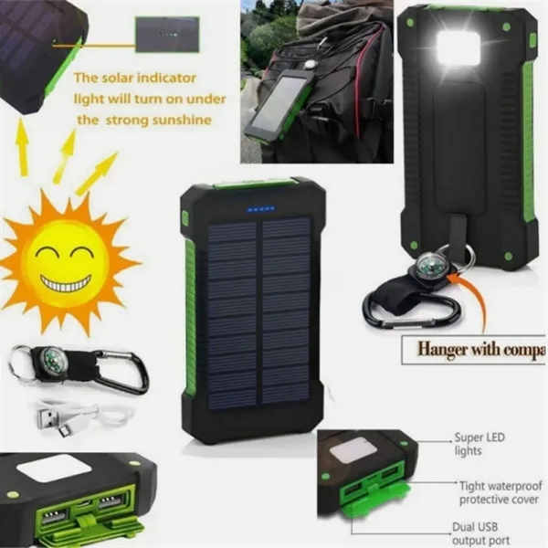 20K Multifunction Portable Solar Power Bank With Flashlight - 20K Multifunction Portable Solar Power Bank With Flashlight - Image 2 of 9