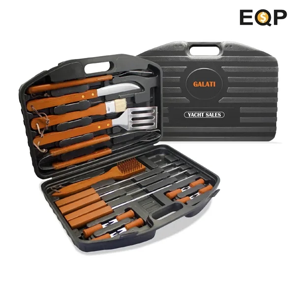 18pc BBQ Set w/ Stainless Steel Tools for Outdoor Camping - 18pc BBQ Set w/ Stainless Steel Tools for Outdoor Camping - Image 0 of 4