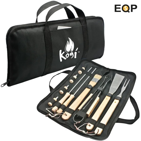 11pc BBQ Tool Set w/ Utensils & Carrying Case for Outdoors - 11pc BBQ Tool Set w/ Utensils & Carrying Case for Outdoors - Image 0 of 2