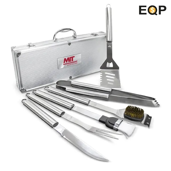 6pc BBQ Grill Set w/ Stainless Steel Tools & Aluminum Case - 6pc BBQ Grill Set w/ Stainless Steel Tools & Aluminum Case - Image 0 of 5