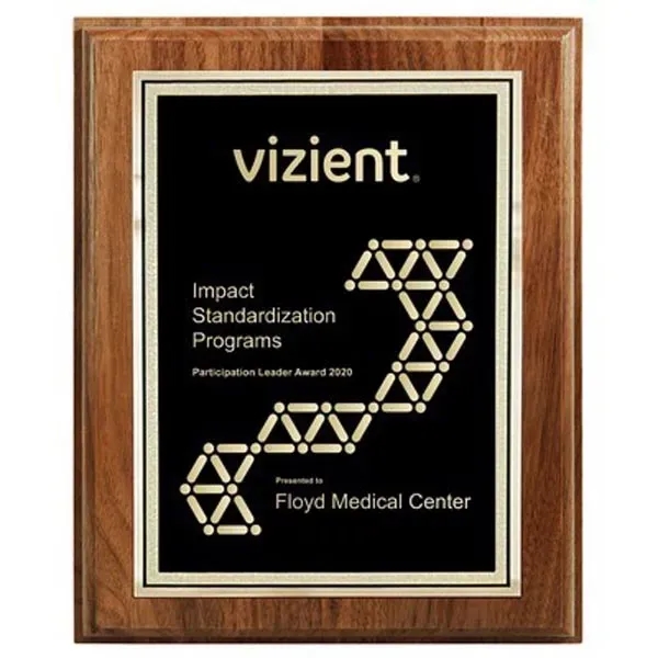 8" x 10" Genuine Walnut Step-Edge Plaque - 8" x 10" Genuine Walnut Step-Edge Plaque - Image 0 of 1