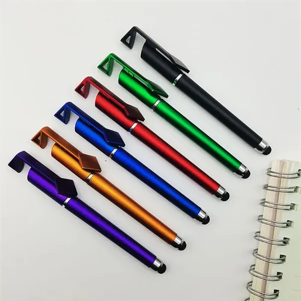 Plastic Pens with Touch Screen Stylus and phone holder - Plastic Pens with Touch Screen Stylus and phone holder - Image 1 of 5