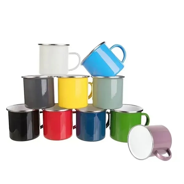 Stainless Steel Metal Cup Camping Campfire Enamel Mug - Stainless Steel Metal Cup Camping Campfire Enamel Mug - Image 2 of 3