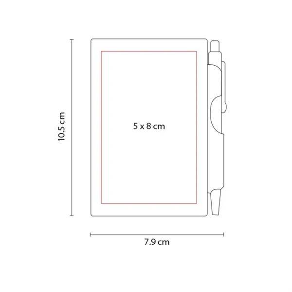 Clear-View Plastic Notepad With Ball Pen Personalization - Clear-View Plastic Notepad With Ball Pen Personalization - Image 1 of 4