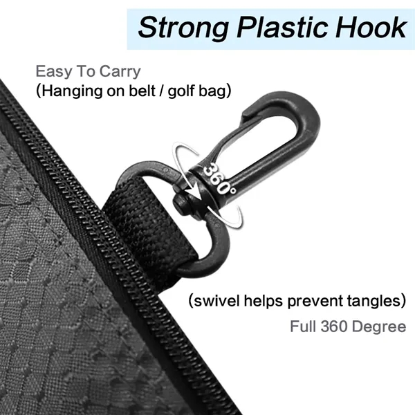Golf Tees Accessory Pouch 3 Zippered Pockets with Clips - Golf Tees Accessory Pouch 3 Zippered Pockets with Clips - Image 3 of 5