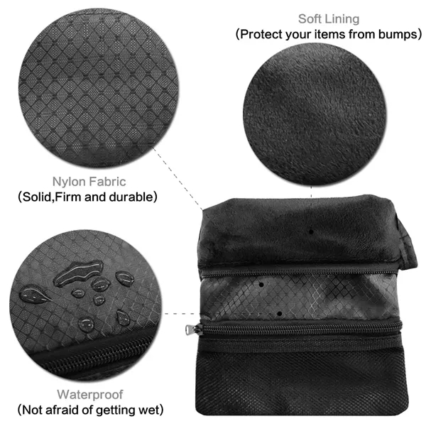 Golf Tees Accessory Pouch 3 Zippered Pockets with Clips - Golf Tees Accessory Pouch 3 Zippered Pockets with Clips - Image 4 of 5