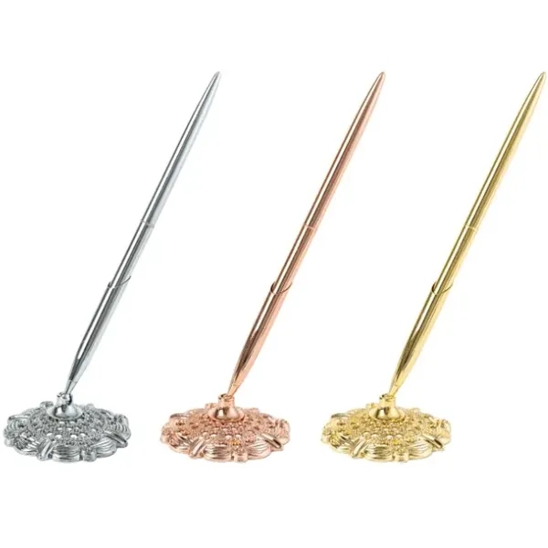 Metal Ballpoint Pen with Stand - Metal Ballpoint Pen with Stand - Image 0 of 3