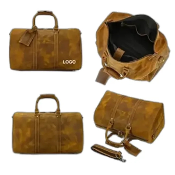 Oversized Genuine Leather Travel Duffel Bag - Oversized Genuine Leather Travel Duffel Bag - Image 1 of 1