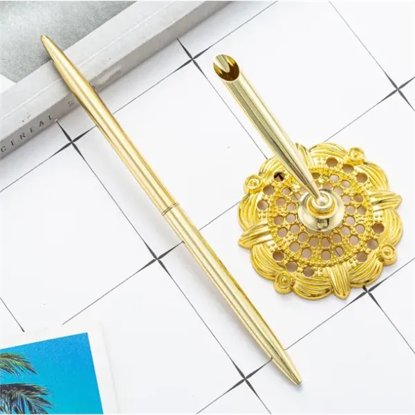 Metal Ballpoint Pen with Stand - Metal Ballpoint Pen with Stand - Image 2 of 3