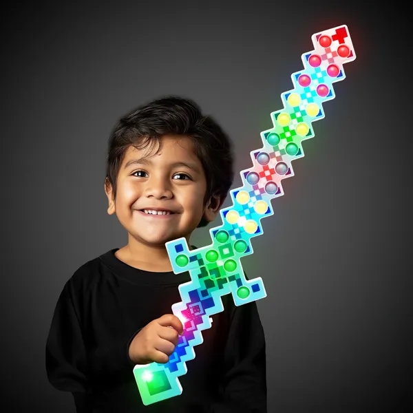 Blue Popit Lightup Pixel Sword - Blue Popit Lightup Pixel Sword - Image 0 of 4