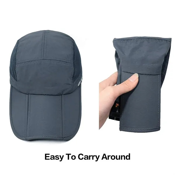 Men's Summer Outdoor Sports Foldable Quick Drying Visor Cap - Men's Summer Outdoor Sports Foldable Quick Drying Visor Cap - Image 2 of 4