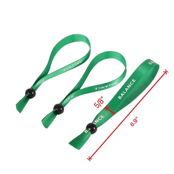 5/8" Printed Event Ribbon Wristbands w/ Round Bead - 5/8" Printed Event Ribbon Wristbands w/ Round Bead - Image 1 of 2