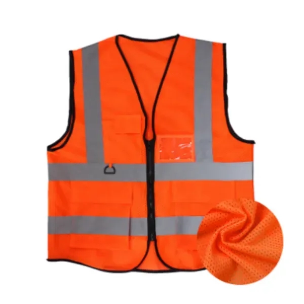 Class 2 Compliant Hi-Viz Lime Solid Fabric Safety Vest - Class 2 Compliant Hi-Viz Lime Solid Fabric Safety Vest - Image 2 of 4