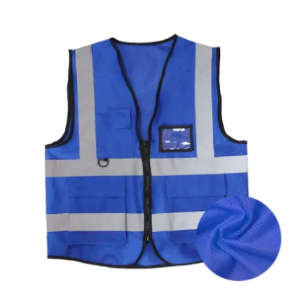 Class 2 Compliant Hi-Viz Lime Solid Fabric Safety Vest - Class 2 Compliant Hi-Viz Lime Solid Fabric Safety Vest - Image 3 of 4