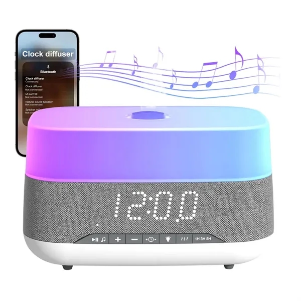 Alarm Clock Humidifier Bluetooth Speaker Mood Lights - Alarm Clock Humidifier Bluetooth Speaker Mood Lights - Image 2 of 7