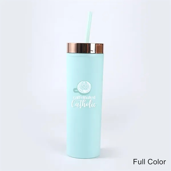 16 oz Acrylic Double Wall Travel Mug with Straw and Lid - 16 oz Acrylic Double Wall Travel Mug with Straw and Lid - Image 1 of 18