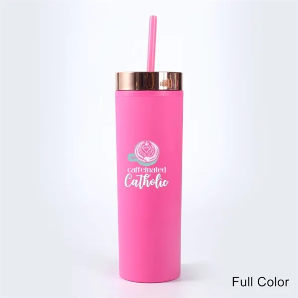 16 oz Acrylic Double Wall Travel Mug with Straw and Lid - 16 oz Acrylic Double Wall Travel Mug with Straw and Lid - Image 2 of 18