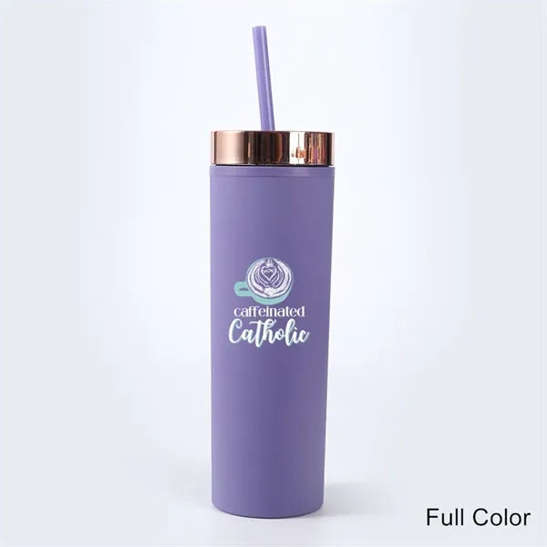 16 oz Acrylic Double Wall Travel Mug with Straw and Lid - 16 oz Acrylic Double Wall Travel Mug with Straw and Lid - Image 3 of 18