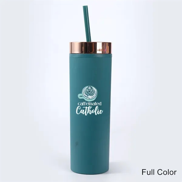 16 oz Acrylic Double Wall Travel Mug with Straw and Lid - 16 oz Acrylic Double Wall Travel Mug with Straw and Lid - Image 5 of 18