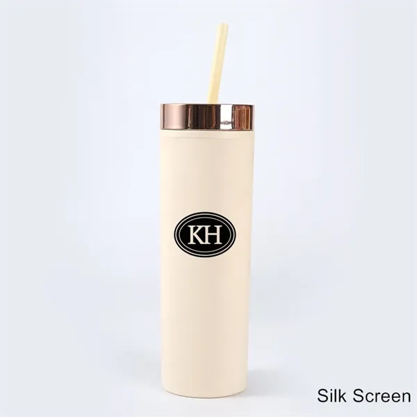 16 oz Acrylic Double Wall Travel Mug with Straw and Lid - 16 oz Acrylic Double Wall Travel Mug with Straw and Lid - Image 10 of 18