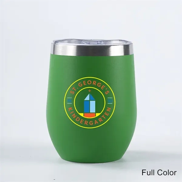 12 oz Powder Coated Stainless Steel Wine Glass Tumbler - 12 oz Powder Coated Stainless Steel Wine Glass Tumbler - Image 1 of 26