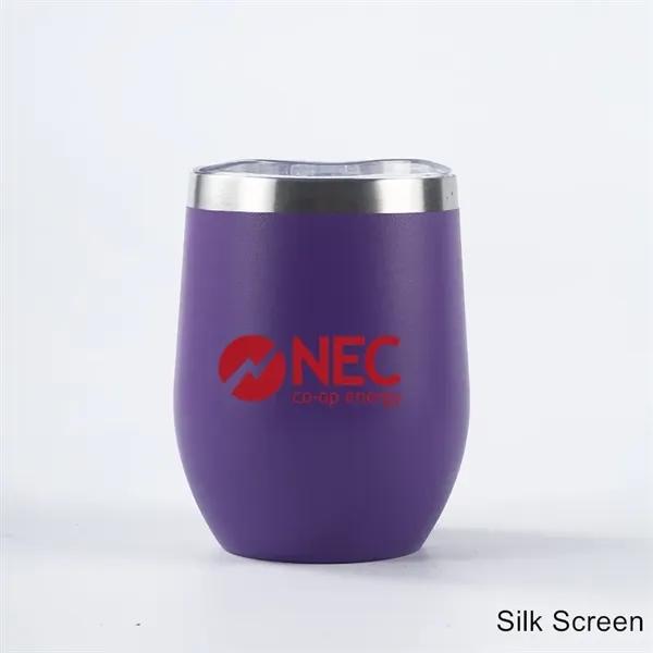 12 oz Powder Coated Stainless Steel Wine Glass Tumbler - 12 oz Powder Coated Stainless Steel Wine Glass Tumbler - Image 9 of 26