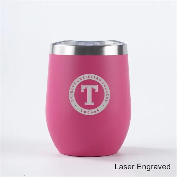 12 oz Powder Coated Stainless Steel Wine Glass Tumbler - 12 oz Powder Coated Stainless Steel Wine Glass Tumbler - Image 12 of 26