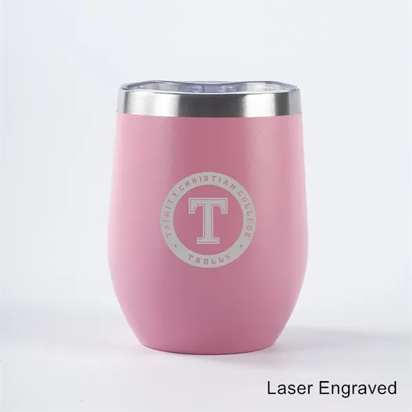 12 oz Powder Coated Stainless Steel Wine Glass Tumbler - 12 oz Powder Coated Stainless Steel Wine Glass Tumbler - Image 14 of 26