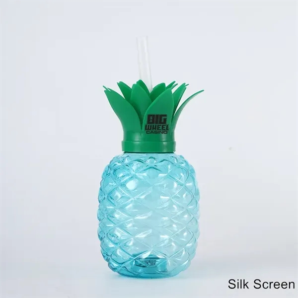 17oz Pineapple-Shaped Plastic Cup with LED Light and Straw - 17oz Pineapple-Shaped Plastic Cup with LED Light and Straw - Image 3 of 15