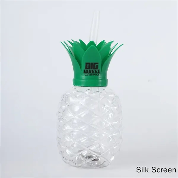 17oz Pineapple-Shaped Plastic Cup with LED Light and Straw - 17oz Pineapple-Shaped Plastic Cup with LED Light and Straw - Image 4 of 15