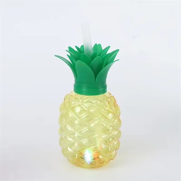 17oz Pineapple-Shaped Plastic Cup with LED Light and Straw - 17oz Pineapple-Shaped Plastic Cup with LED Light and Straw - Image 6 of 15