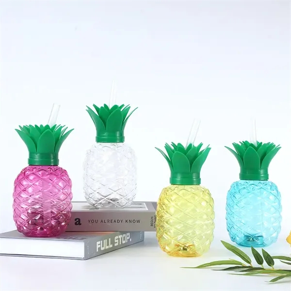 17oz Pineapple-Shaped Plastic Cup with LED Light and Straw - 17oz Pineapple-Shaped Plastic Cup with LED Light and Straw - Image 9 of 15