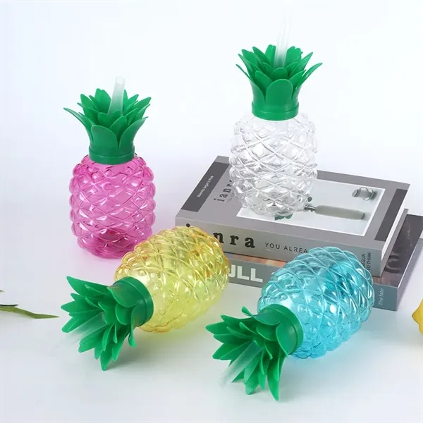 17oz Pineapple-Shaped Plastic Cup with LED Light and Straw - 17oz Pineapple-Shaped Plastic Cup with LED Light and Straw - Image 11 of 15