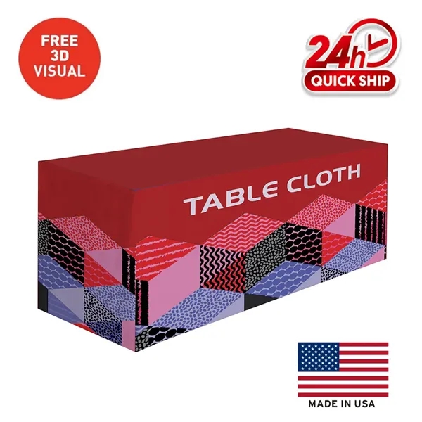 Premium Fitted Table Cover 6ft 4-Sided (Dye-Sublimated) - Premium Fitted Table Cover 6ft 4-Sided (Dye-Sublimated) - Image 0 of 4